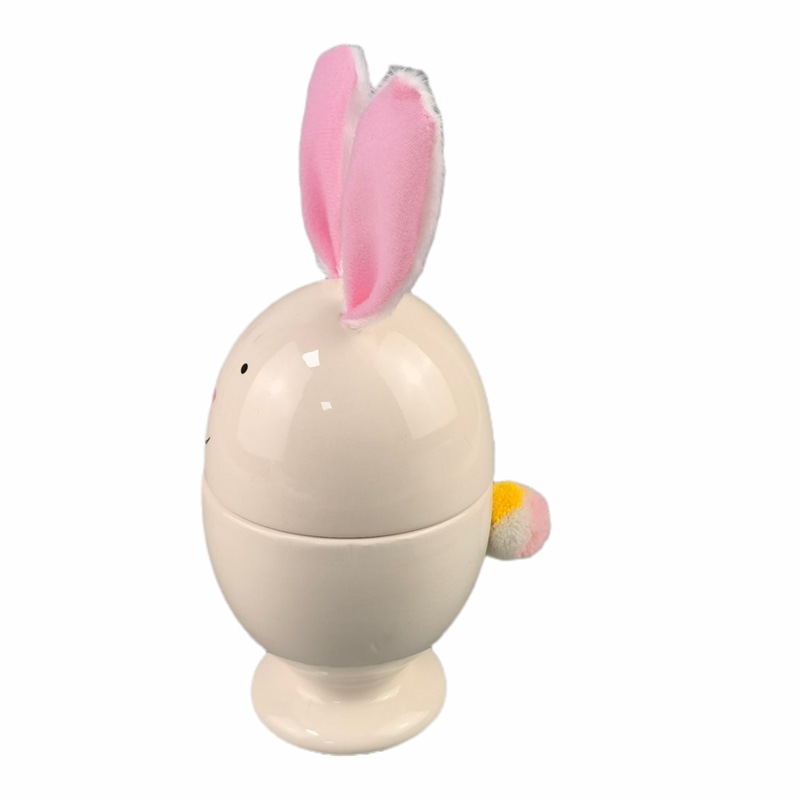 Cerámica Doce Zodiac Rabbit Decoración del hogar Tusky Big Ear Rabbit Lucky Little White Bunny Decoración de Pascua