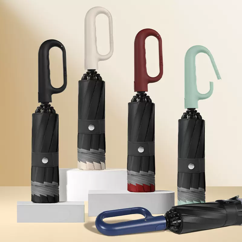 反向环扣雨伞全自动便携抗风男士专用折叠晴雨两用女遮阳伞批发