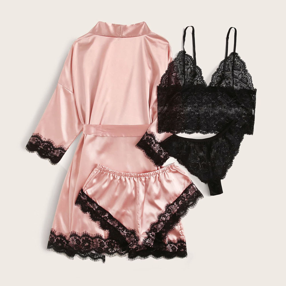 Pajamas Sexy Lingerie Sling Four-Piece Set NSYO57314