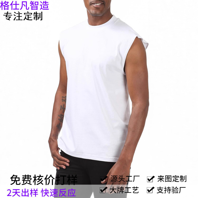 Men's Proclub Sleeveless Muscle Fitness Tank Top, White Undershirt for Layering