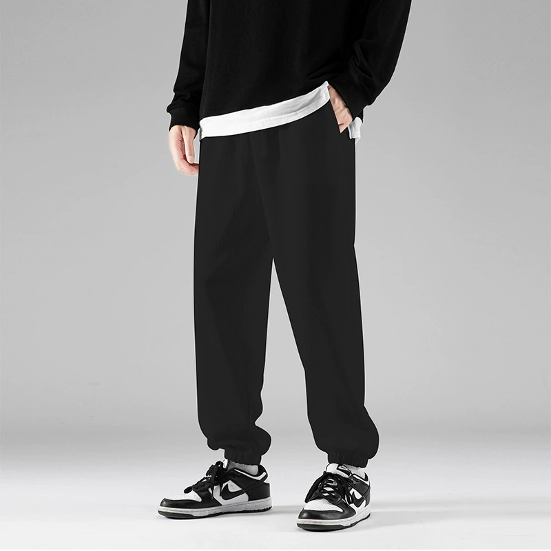 Штаны спортивные sweatpants свободного кроя, прямой фасон, облегчённые лето–осень, размеры S–4XL