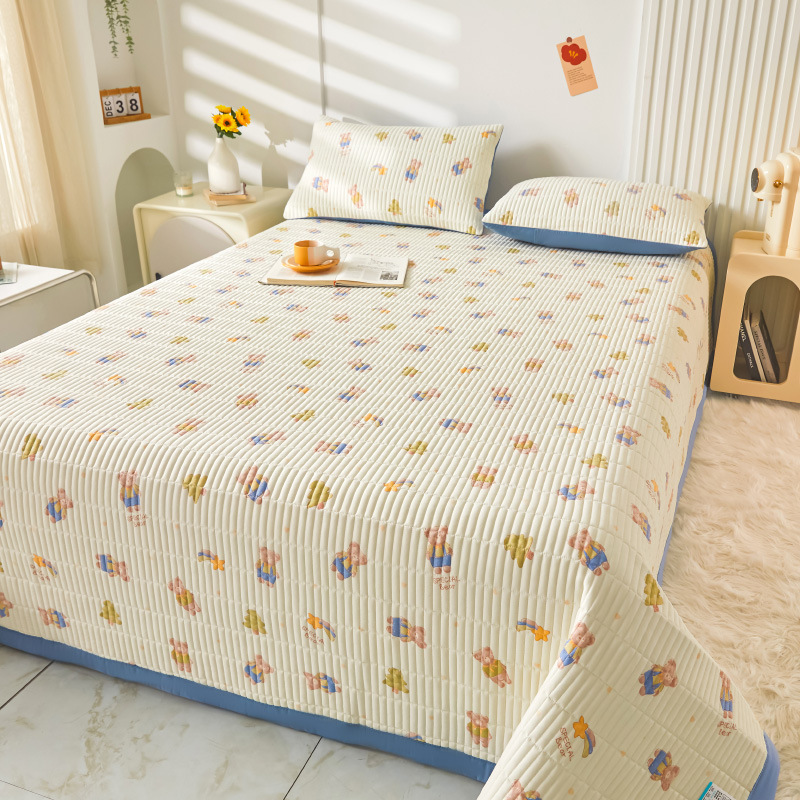 2025 nuevo estilo cubierta de cama de verano tatami de una pieza especial sábana acolchada cubierta de cama dormitorio individual juego de tres piezas
