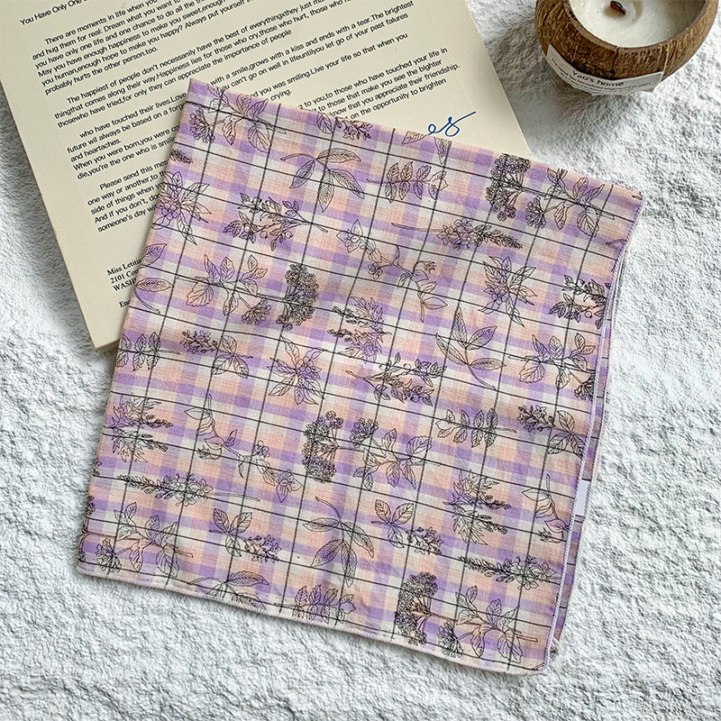 Pañuelo cuadrado, bufanda de seda, estilo de verano, todo fósforo, pequeña bufanda decorativa fresca, estilo pastoral, bolso a cuadros florales, pañuelo en la cabeza, cinturón para el cabello, cabello atado