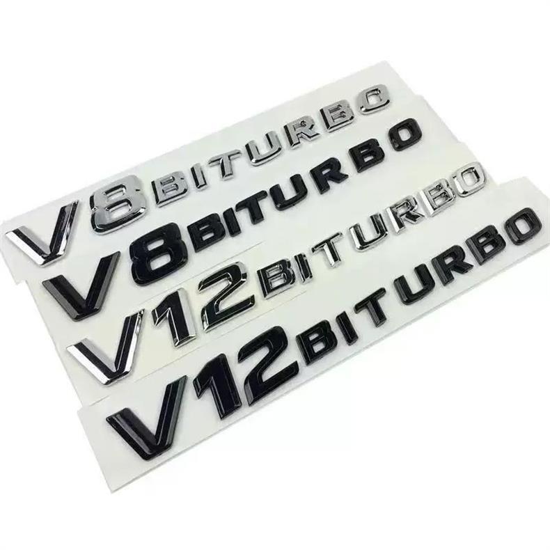 Suitable for the new Mercedes-Benz V8BITURBO side emblems, C63, G63, S65, and V12 supercharged car emblems