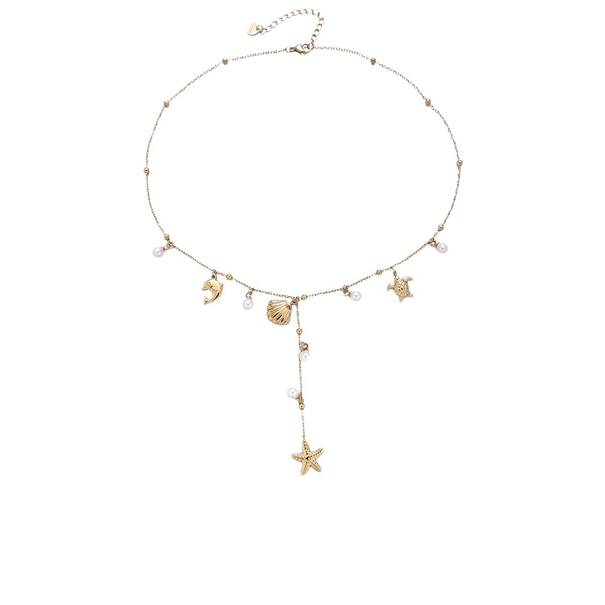 Alta Europa y América de moda acero inoxidable chapado en oro 18 quilates serie de mar conchas colgante estrella de mar de alta calidad mujer image 5