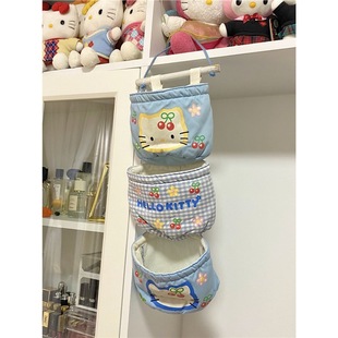 Hellokitty Dormitory Bed Storage Hanging Bag Door Hook Wall Hanging Fabric Storage Hanging Bag