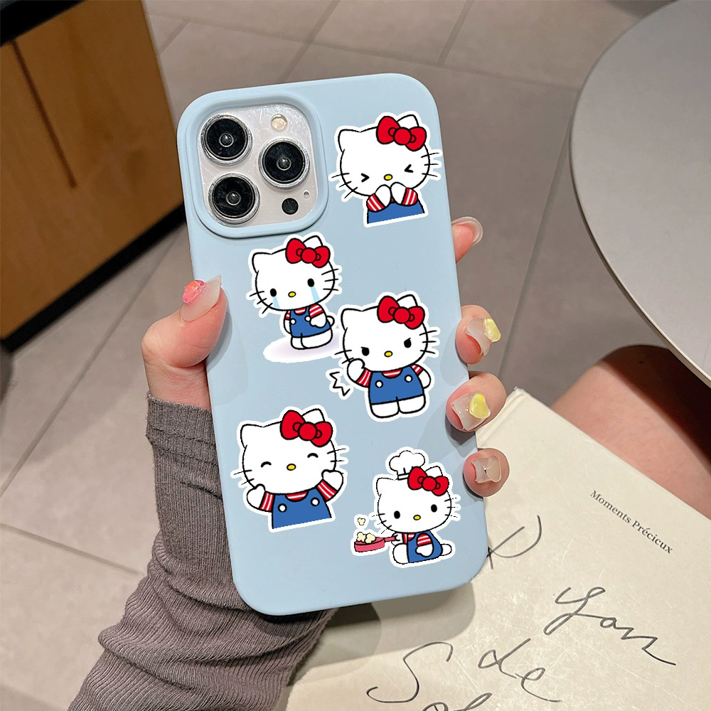 Hello Kitty, отражающая милые мультяшные детские водонепроницаемые наклейки, канцтовары, мобильный телефон, чемодан, скейтборд
