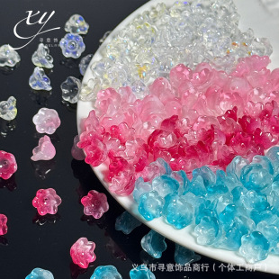 Live Streaming Bracelet Pendant Materials Accessories Glass Beads 12mm Lily of the Valley Wind Chime Flower Holder Loose Beads DIY Handmade