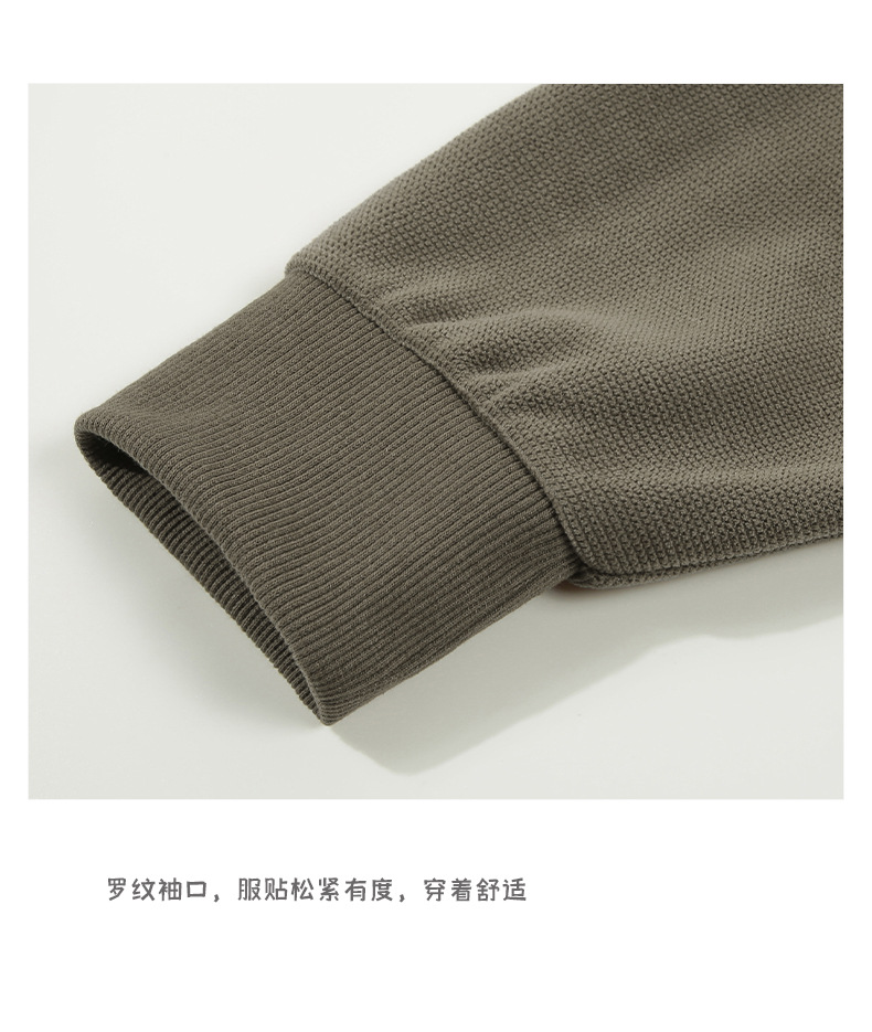 登爵男装日系格子插肩袖圆领套头卫衣男情侣宽松束口插袋潮牌上衣