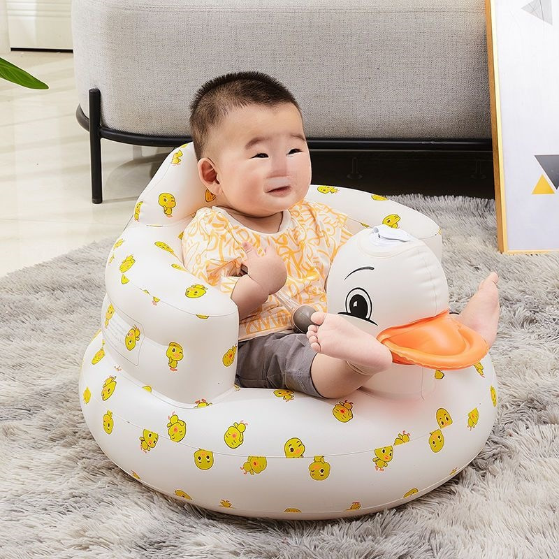 Infant Baby Learning Chair, Kidsren's Inflatable Small Sofa Cushion, Baby Sitting and Standing Artifact, Portable Dining Chair, Bath Stool