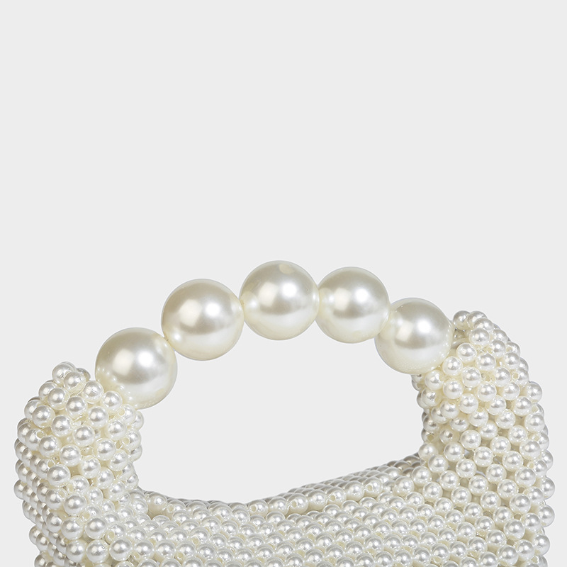 Perlina in stile francese Ins con design cavo, dolce ragazza versatile perla tenuta in mano, croce diagonale a spalla singola intrecciata a mano_voghion.com