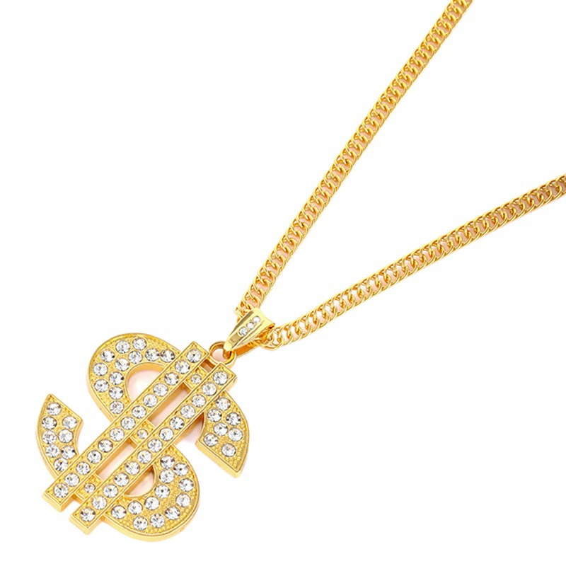 Доллар США ожерелье набор персонализированный ювелирный набор ночной клуб стиль панк золотой стиль с трендом принца