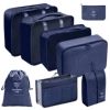 [Double -pull cosmetic bag eight -piece set] Tibetan green