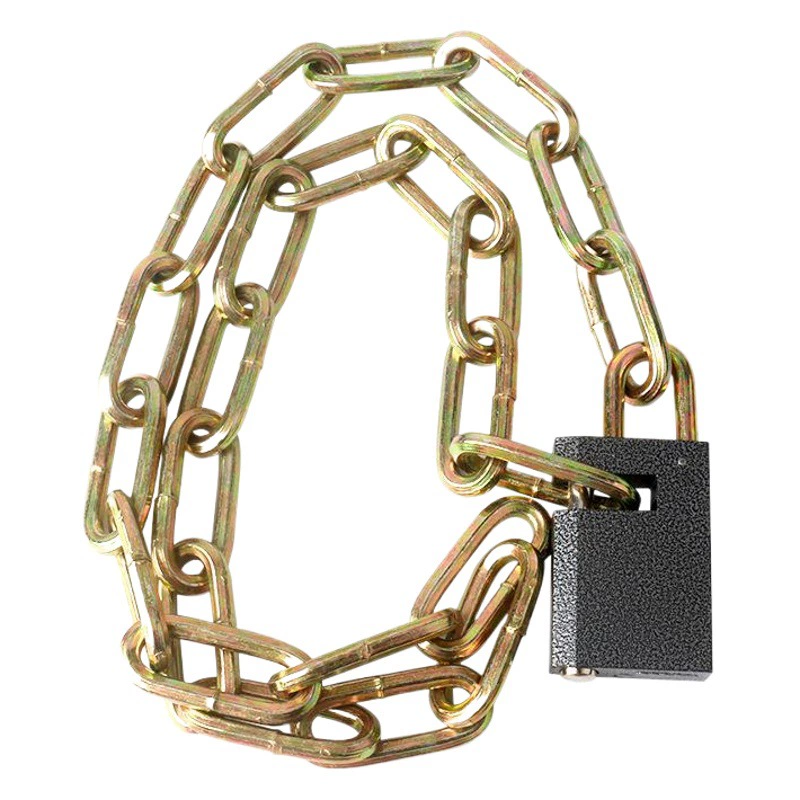 Удлиненный цепной замок, сварной цепной замок из марганцевой стали, противоугонный замок для велосипедов, железный цепной замок для мотоциклов, утолщенная марганцевая сталь.