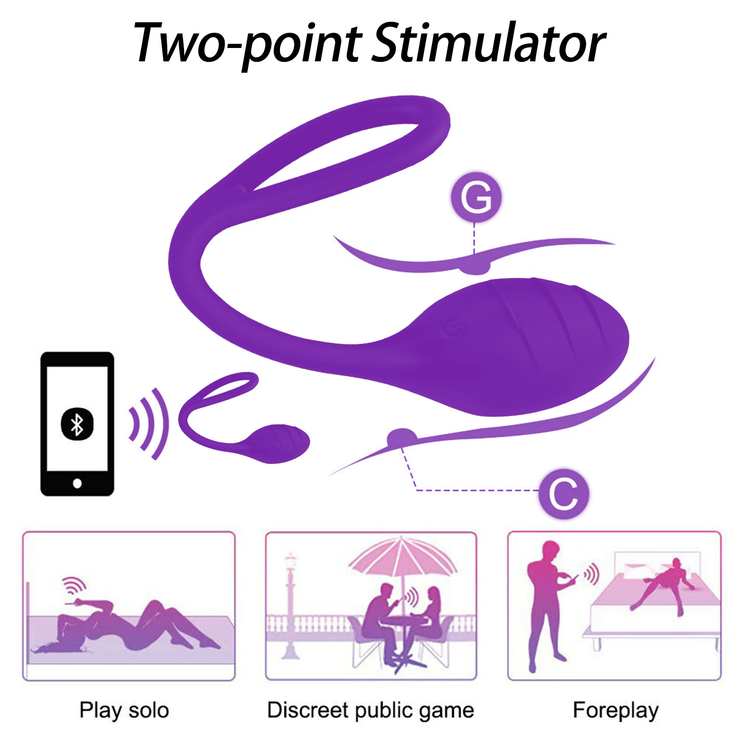 App-Control Bluetooth Wearable Vibration Egg, Remote & App Control, Couples Shared Use