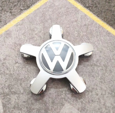 tire logo cover – Hub cover - audi-a4l-3-audi-modified-to-volkswagen-five-prong-convex-silver-one