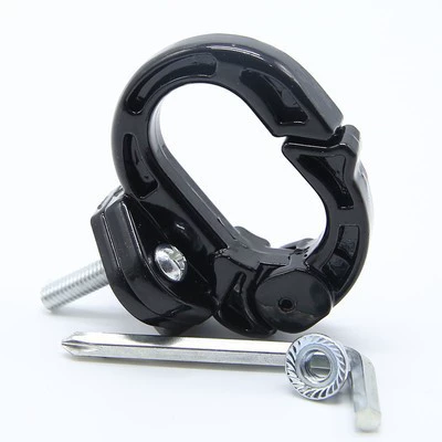 Electric Vehicle Helmet Hook Helmet lock - all-black-single-hook-comes-with-wrench-nut