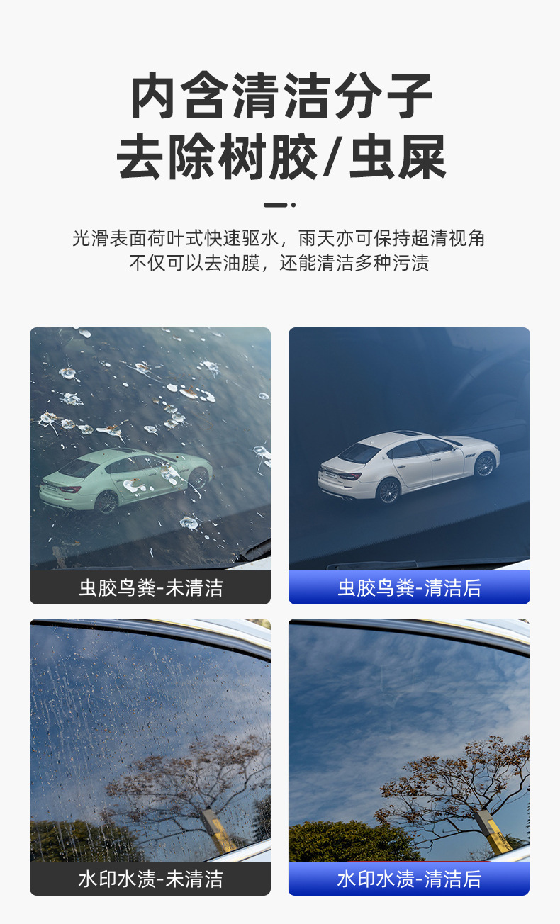 Yiaishan Glass Oil Film Remover Heavy Oil Film Cleaner Powerful Stain Removal Without Damaging Glass