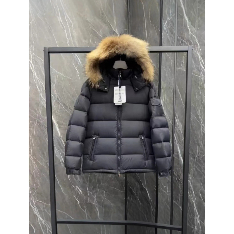 2025 New Model Mengjia Maya Fur Collar Hooded down Jacket White Duck down Coat Mengjia Unisex High Version