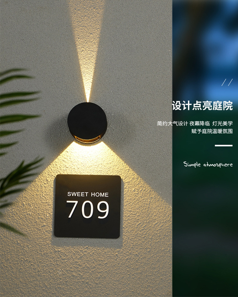 户外防水壁灯现代简约入户造型LED门牌灯聚光过道灯阳台壁灯-阿里巴巴