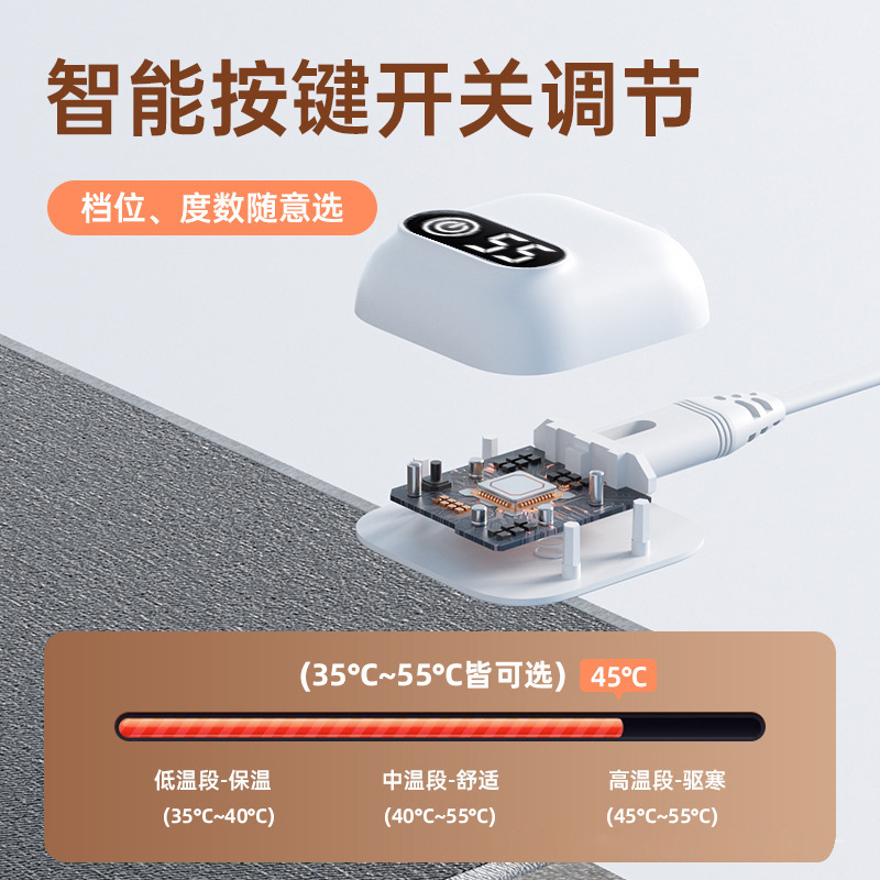 新款加热鼠标垫亚麻手感大号冬季办公室暖手发热垫智能定时暖桌垫|undefined