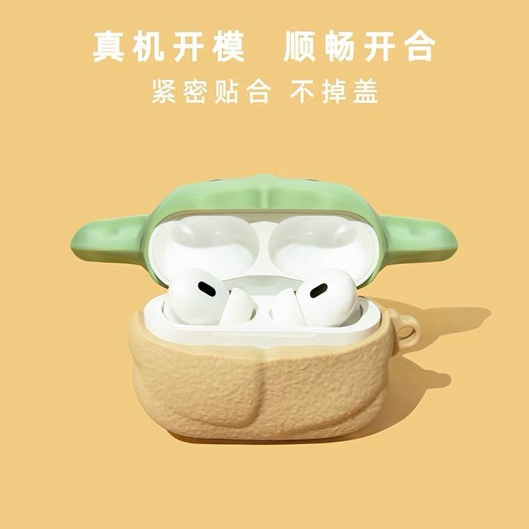 Baby Yoda Airpodspro Protective Cover Apple 2Nd Generation Wireless Bluetooth Headphone Shell Soft Silicone Stylish Trend 3