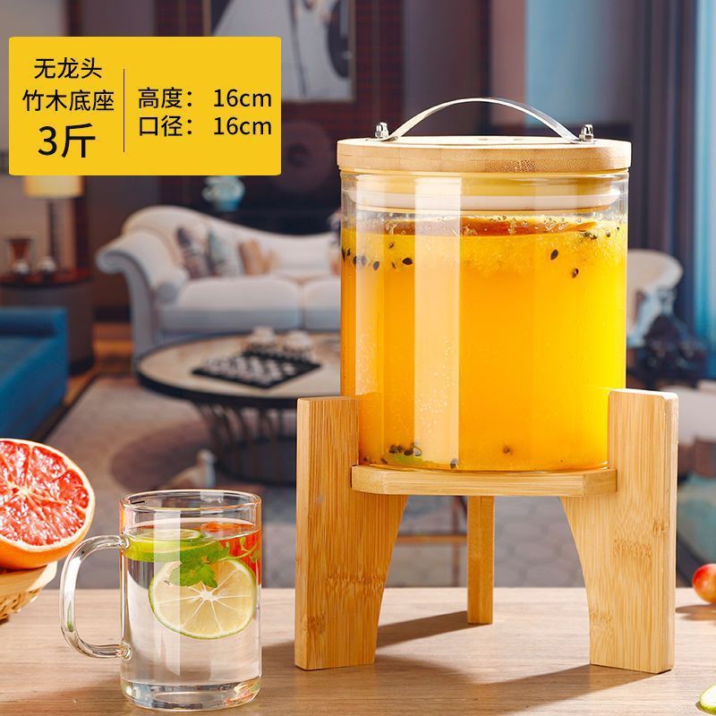 耐高温玻璃青梅泡酒瓶带龙头泡酒坛葡萄酿酒瓶可乐饮料密封罐中高|undefined