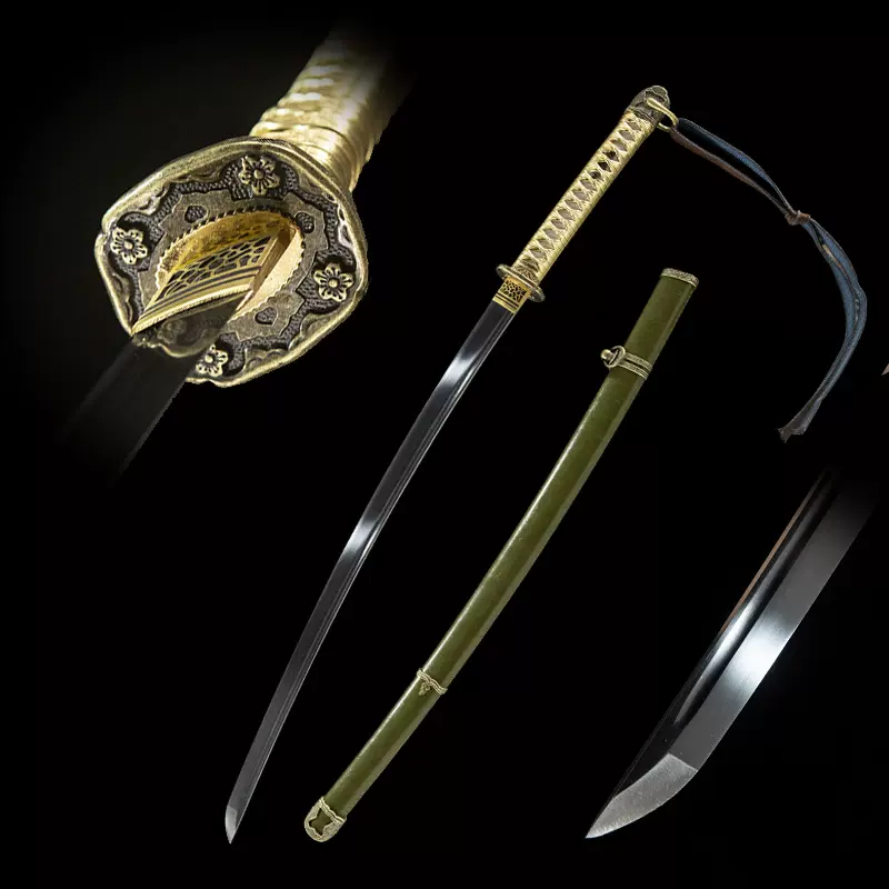 龙泉手工一体98式军刀指挥刀日本刀东洋长刀钢刀外贸katana未开刃