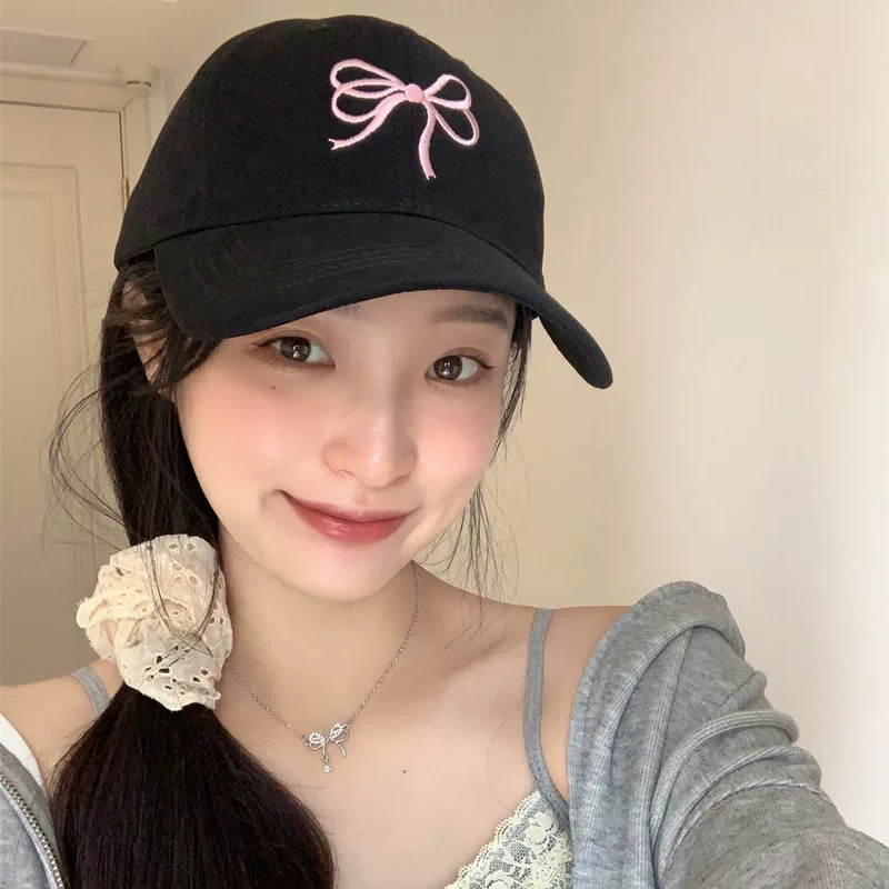 Летний японский милый солнцезащитный крем-стик с бантом, бейсболка, шляпа, интернет-знаменитость, с вышивкой