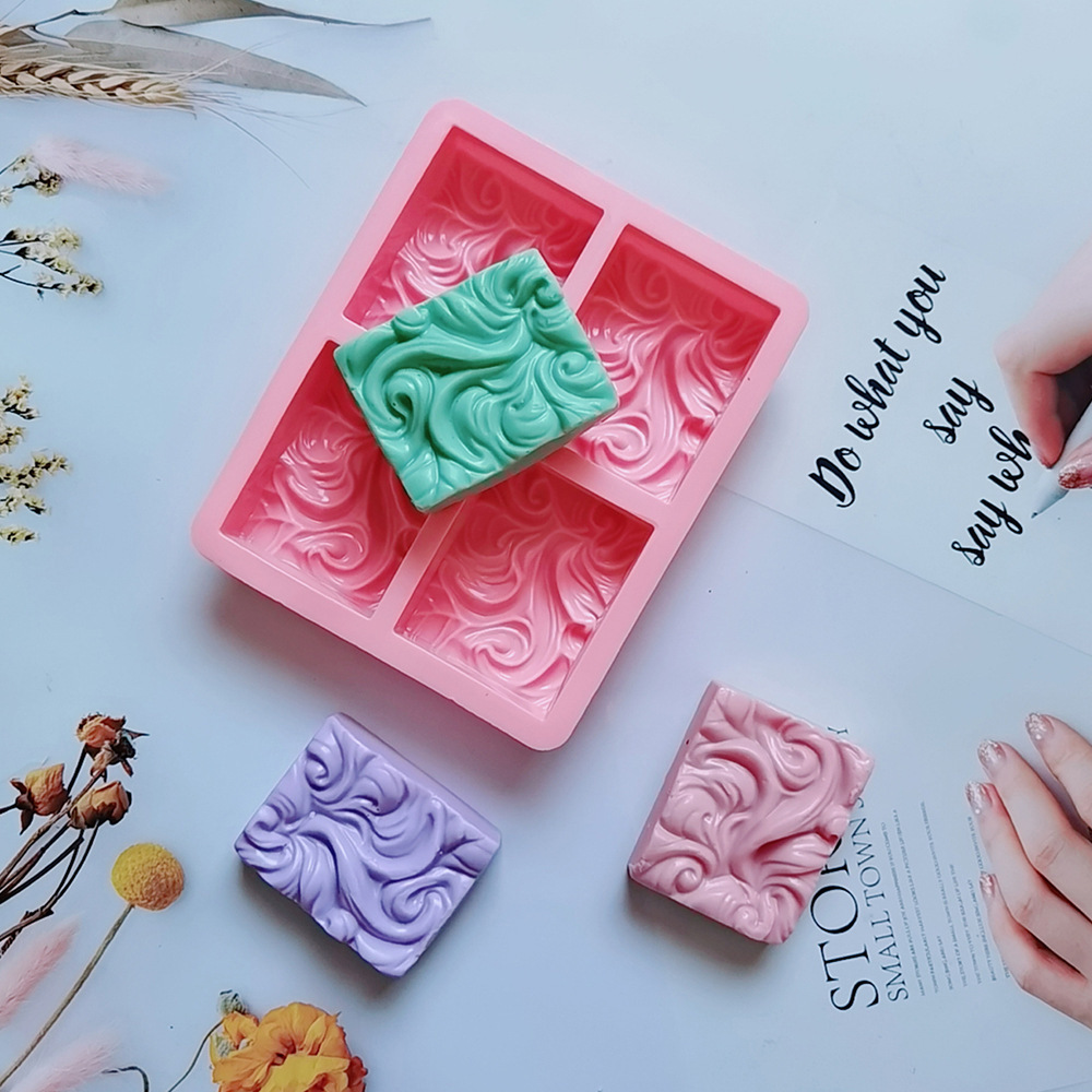 Silicone 4 molde de jabón de flores onduladas 207 molde de jabón de silicona aromático artesanía molde de jabón molde de pastel