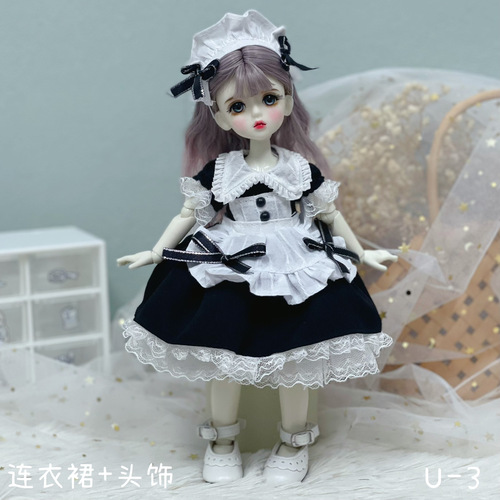 6 points bjd doll dress up 30 cm doll suit dress autumn and winter Lolita jk maid outfit
