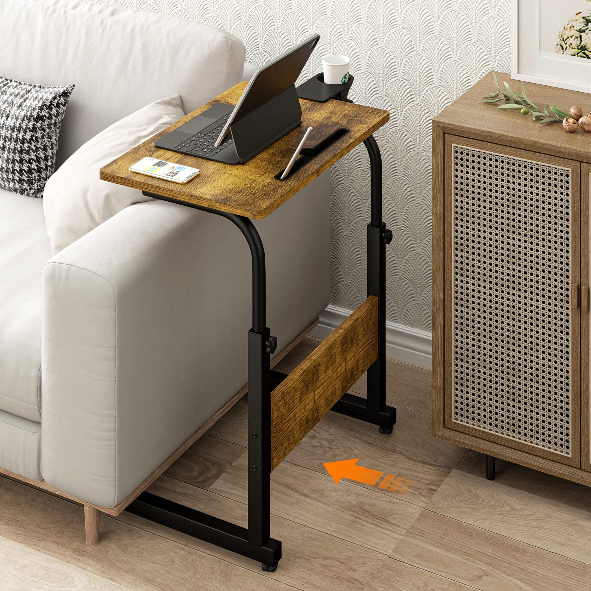 Desktop Computer Table Removable Storage Rack Home Office Desk Adjustable Simple Desk Bedroom Study Writing Desk