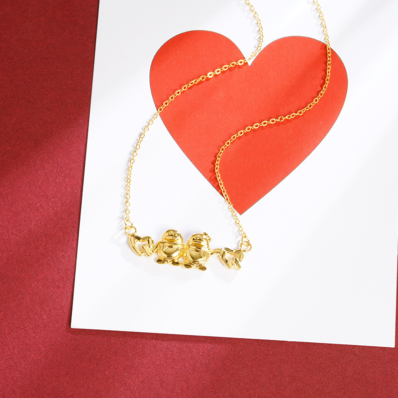 Verano nuevo lujo ligero lindos pingüinos collares pareja hombre y mujer todo-en - uno Vietnam oro largo no se desvanece joyas chapadas en oro