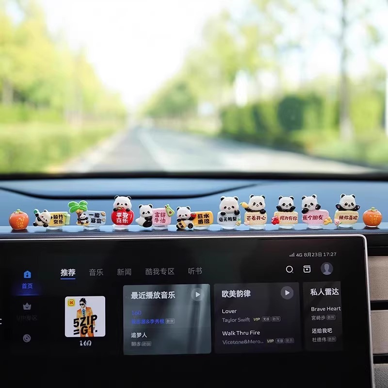 Mengzuan 2025 インターネット有名人の新しい車かわいいペットミニパンダ装飾品車の小さな新鮮な装飾用品|undefined