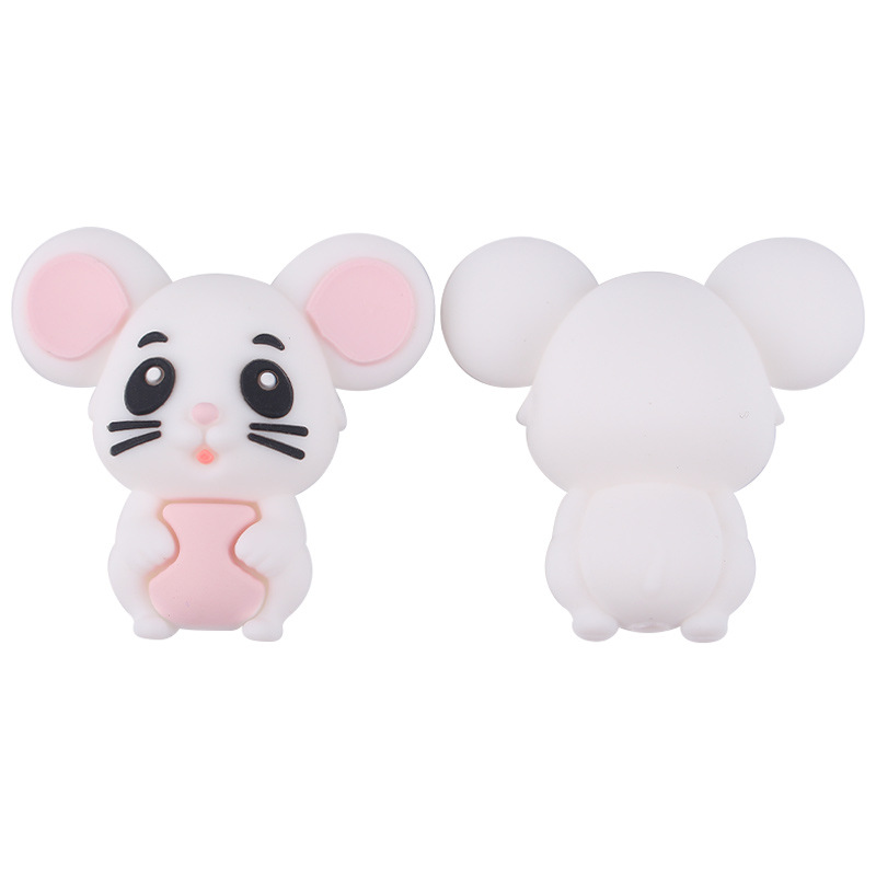 Productos para bebés animados animales 3D ratones pequeños dientes creativos DIY baby molar chupetas anti-caída accesorios de cadena