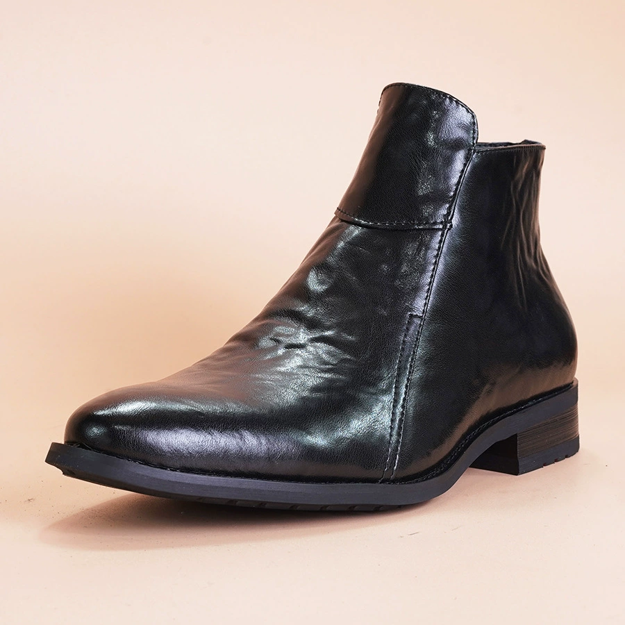 2025 осень и зима новые мужские сапоги челси ретро британские остроконечные кожаные сапоги мужские бархатные теплые сапоги