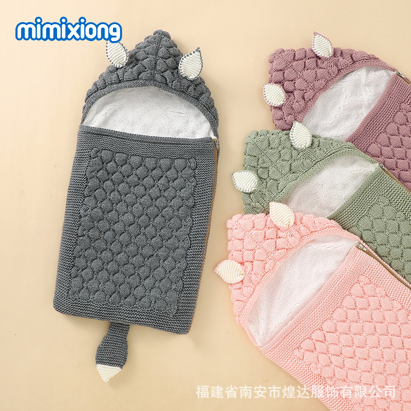 Ins New Autumn and Winter Baby Thickeneded Sleeping Bag Cute Fox Shape Pure Color Newborn Envelope Style Anti-Kick Quilt