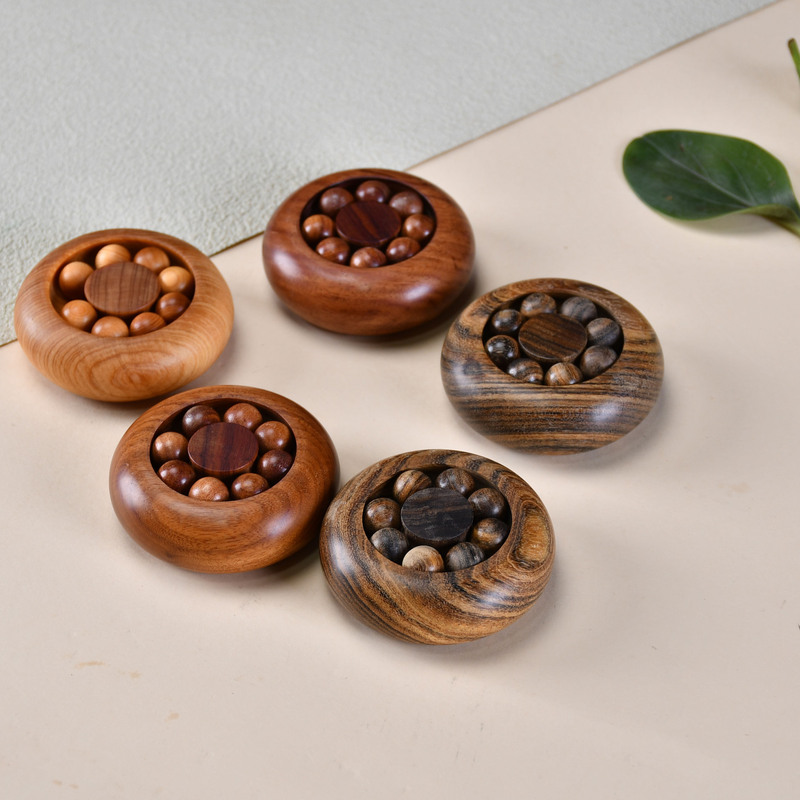 Valuable Green Sandalwood and Cypress Wood Handpiece for Stress Relief, Wealth-Attracting, and Hand Exercise for Middle-Aged and Elderly People