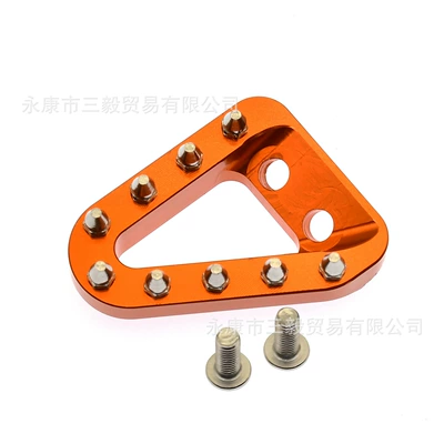 Motorcycle pedals, Triangle Head, Adjustable Cnc Machined - bevel-brake-head-orange