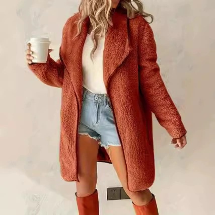 2023 зимний новый стиль женская мода шерстяная куртка женская повседневная большая модель женский толстый пальто