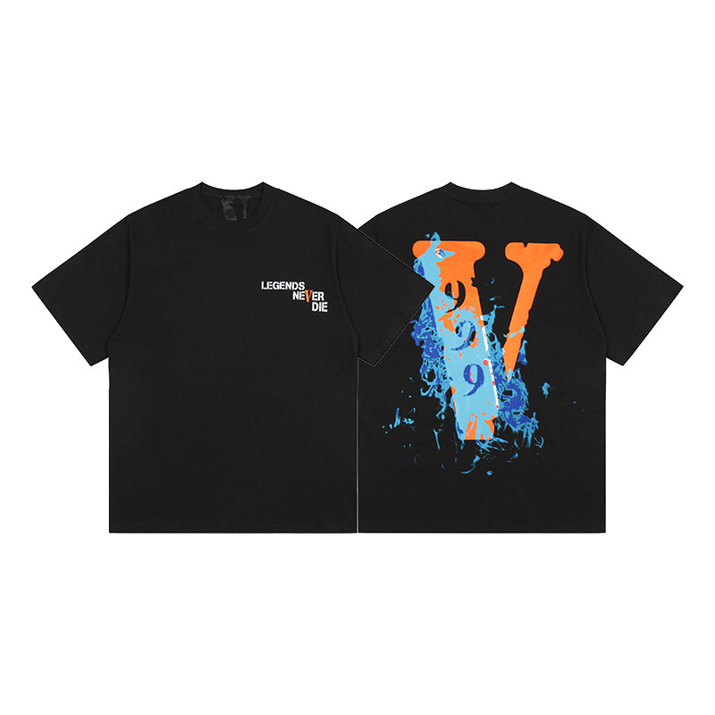 外単VLONE FOG潮牌大v字母Logo桜半袖スケッチ刺繍唇印落書きプリントtシャツ|undefined
