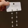 Asymmetrical silver needle, beads from pearl, retro earrings, silver 925 sample, simple and elegant design, wholesale