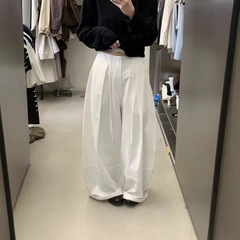 小众洋气褶皱垂感抽绳气球裤女2025韩系秋季新款慵懒感百搭阔腿裤
