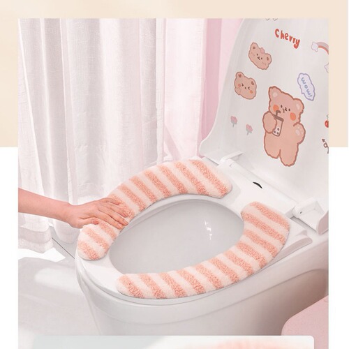 Winter toilet seat household adhesive toilet seat universal waterproof toilet gasket pad warm cover plus velvet