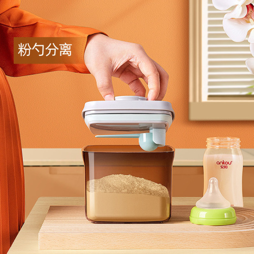 Ankou baby snack box storage sealed can divided milk powder grid complementary food rice noodle box baby portable milk powder box