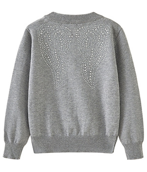 Girls Knit Cardigan Sweater Soft Cotton Open Front Long Sleeve_voghion.com