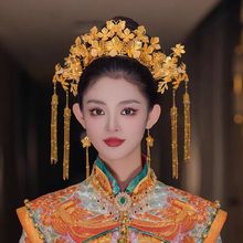 秀禾服头饰结婚新娘流苏步摇凤冠中式大气婚礼简单大气秀和服发饰