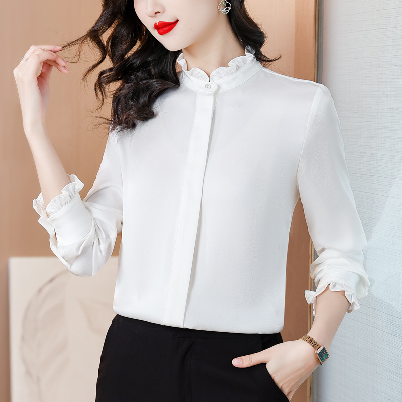 Factory Outlet in stock Spring Long Sleeve Backing Shirt Women 2025 New Fashion Stylish Acetic Acid Satin Shirt Factory Outlet in stock Spring Long Sleeve Backing Shirt Women 2025 New Fashion Stylish Acetic Acid Satin Shirt