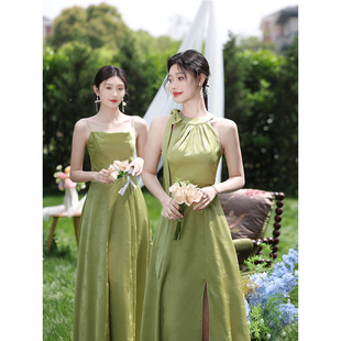 Green Sisterhood Bridesmaid Dresses 2025 New Niche High-End Wedding Evening Dresses Summer Slimming Can Be Worn Daily