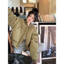 短款夹克棒球服棉服女小个子冬季夹棉加厚外套宽松短款立领棉衣袄